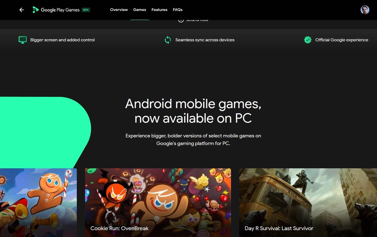 Google Play Games for PC beta