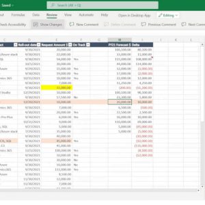 Microsoft Excel Show Changes
