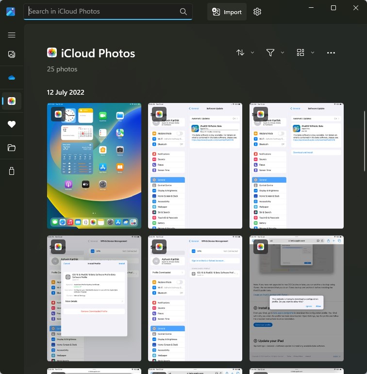 Microsoft Photos app iCloud Photos