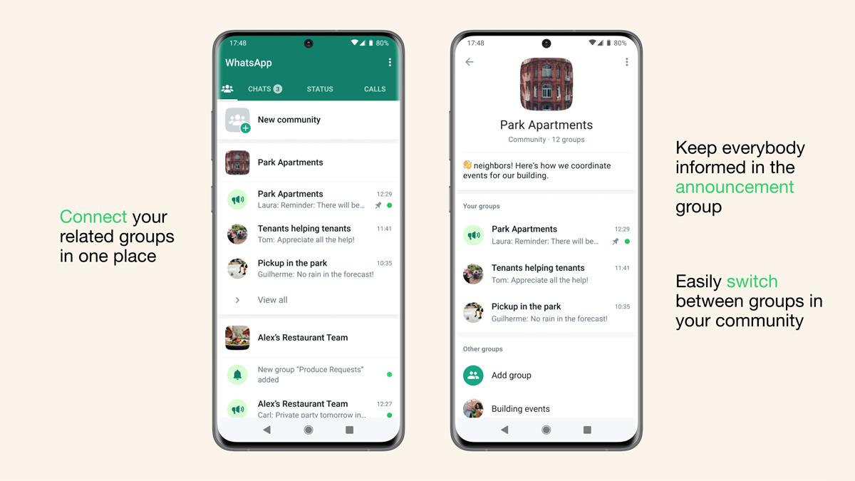 WhatsApp Communities are rolling out to users along with 32 person video calling, in-chat polls, and larger groups
