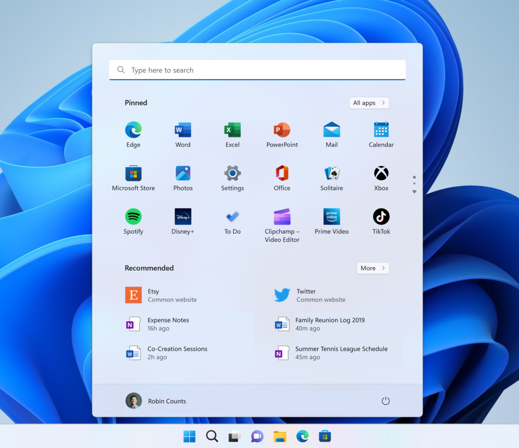 Windows 11 Insider Preview Build 25247 recommended websites in the Start menu