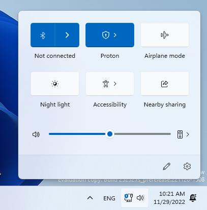 Windows 11 Insider Preview Build 25252 Indicatore di stato VPN connesso
