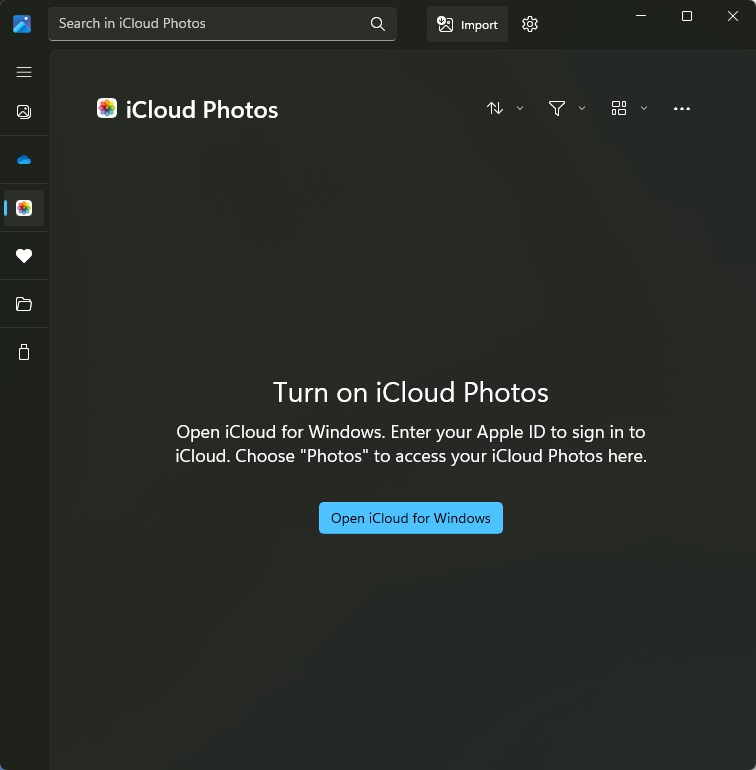 iCloud Photos library in Microsoft Photos app