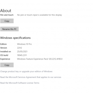 windows 10 version 22h2 about support