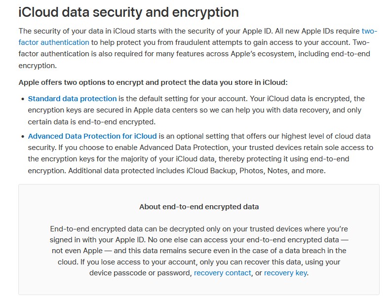 Apple: Just a Reminder That You Can Encrypt Your iCloud Data