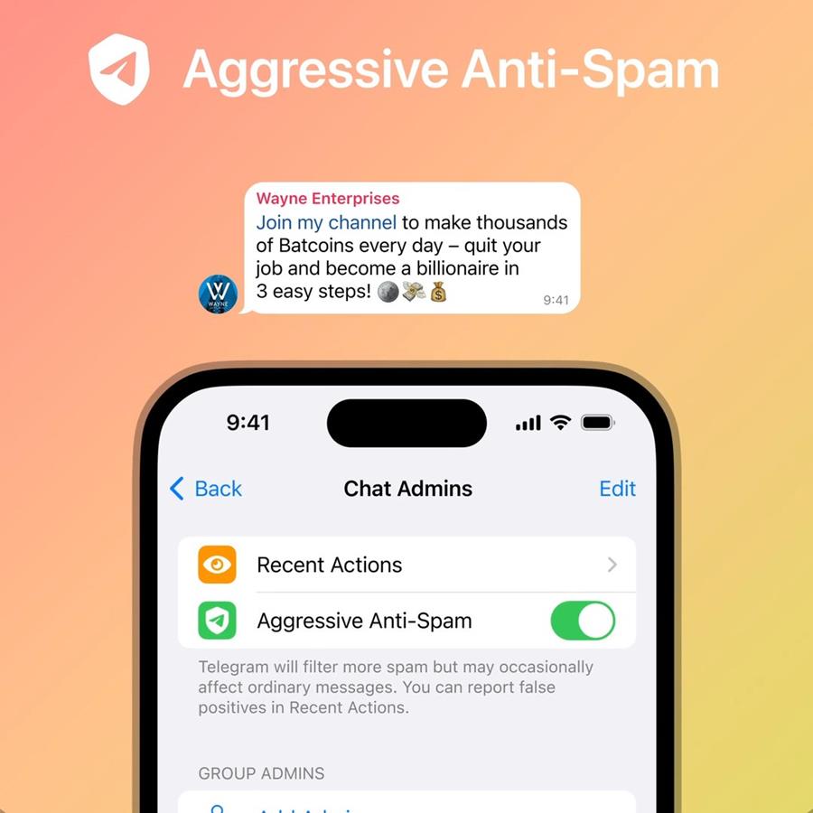 Aggressive Anti-Spam for Telegram