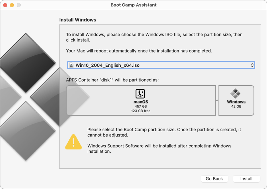 install windows 10 on mac bootcamp without usb