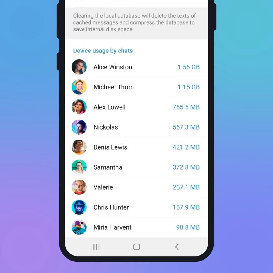 Detailed Storage Usage on Telegram for Android