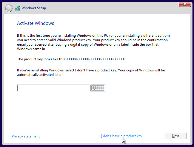 Do you need a product key to install Windows 10