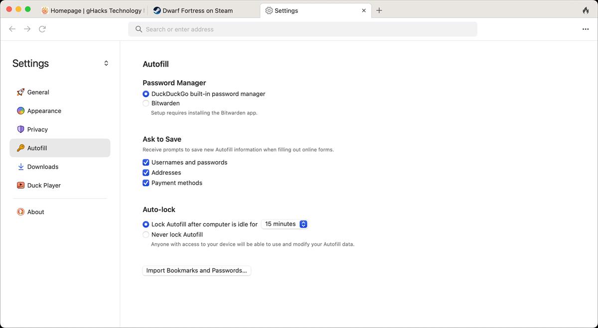 DuckDuckGo's browser for Mac adds support for Bitwarden Password Manager