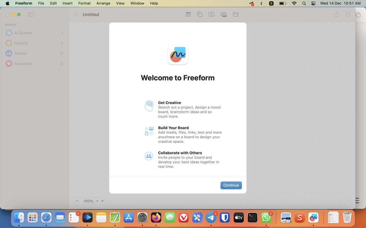 Freeform app macOS Ventura 13.1