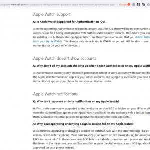 Microsoft Authenticator for watchOS is being discontinued