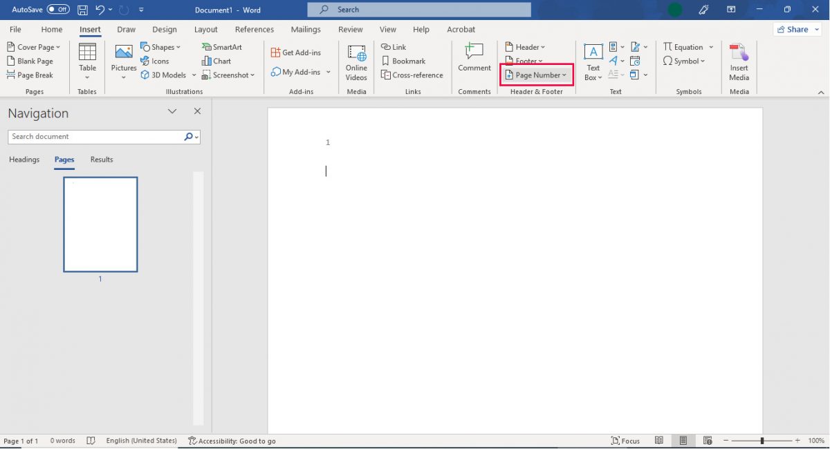 Numeri di pagina di Microsoft Office