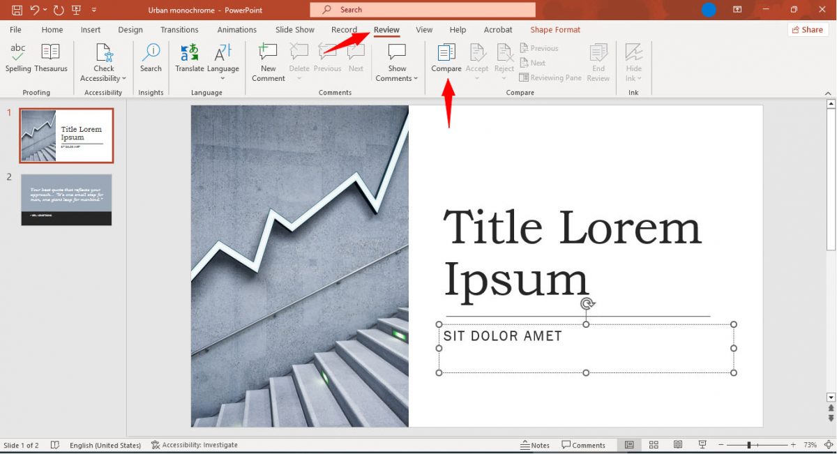Microsoft PowerPoint Track Changes Collaborate