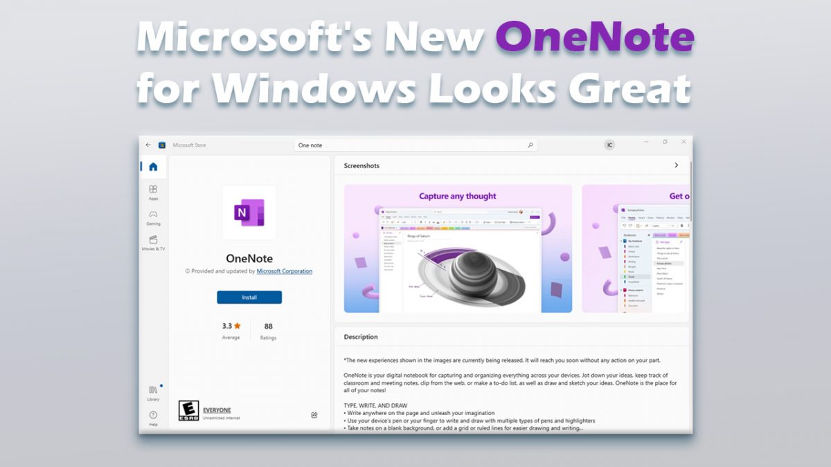 Microsoft's New OneNote for Windows Looks Great