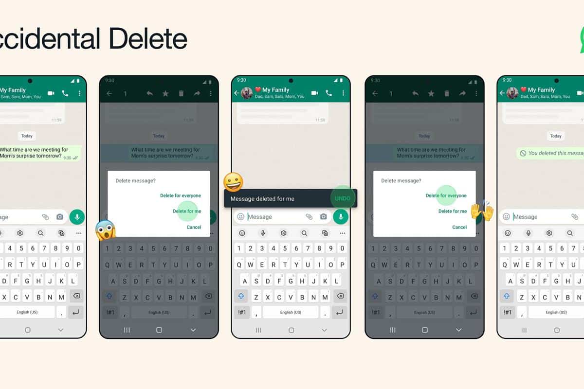 WhatsApp aggiunge un'opzione Annulla Elimina per me per recuperare i messaggi eliminati accidentalmente