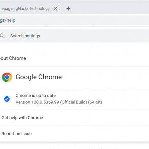 chrome 108 mysterious update