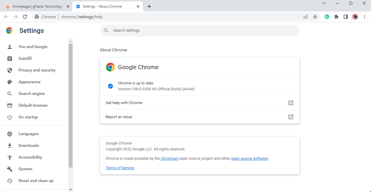 Chrome 108 update fixes security issue that is exploited in the wild