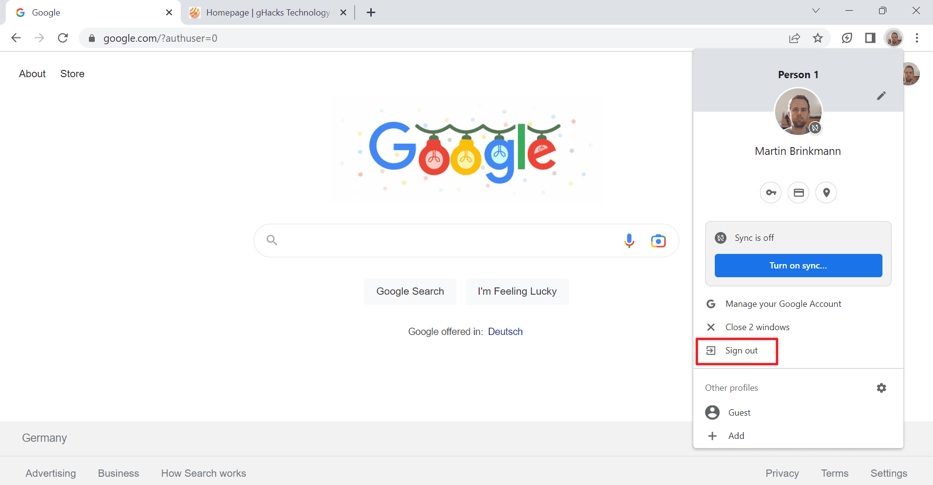google sign-out
