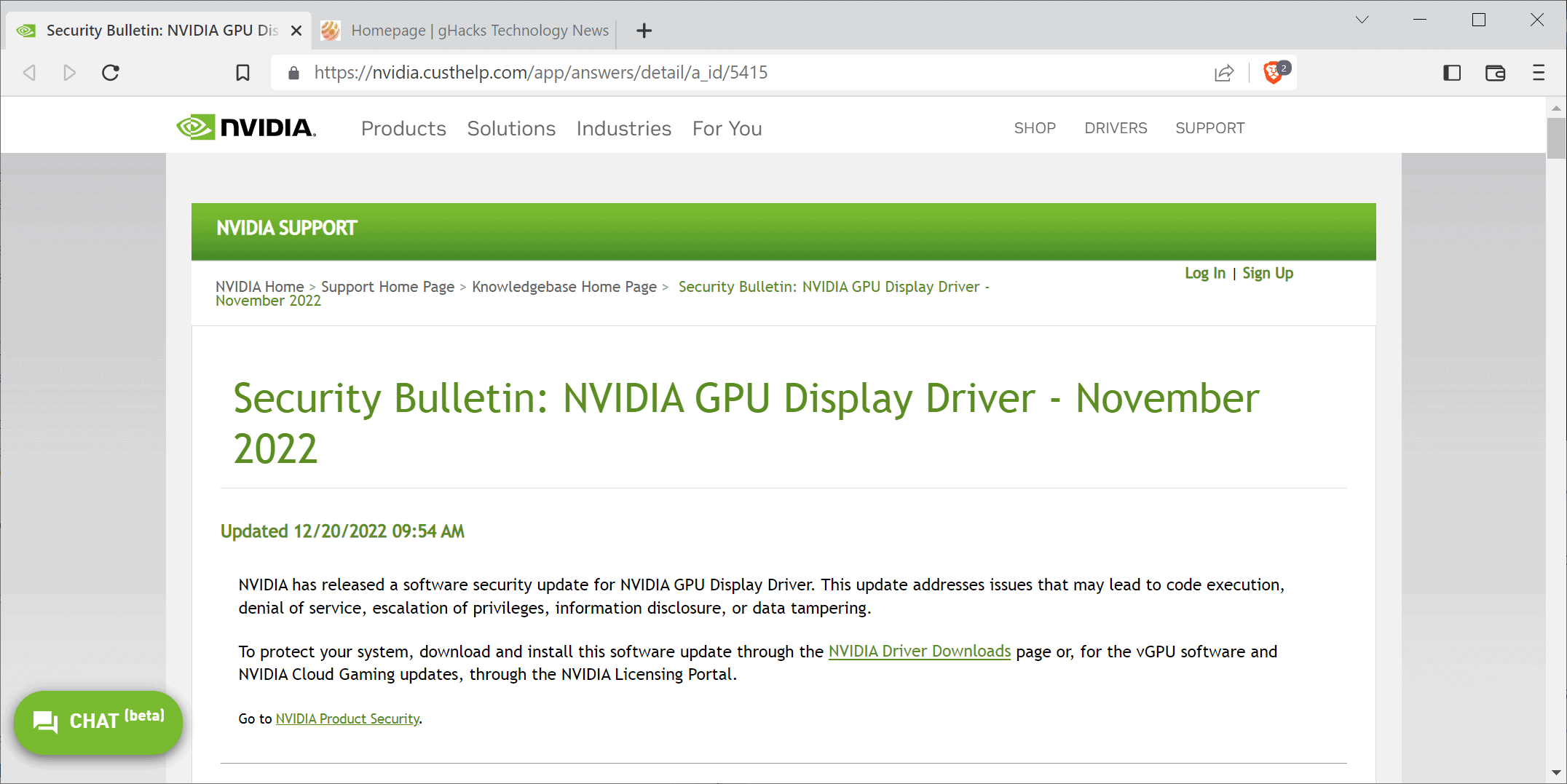 nvidia security update kepler