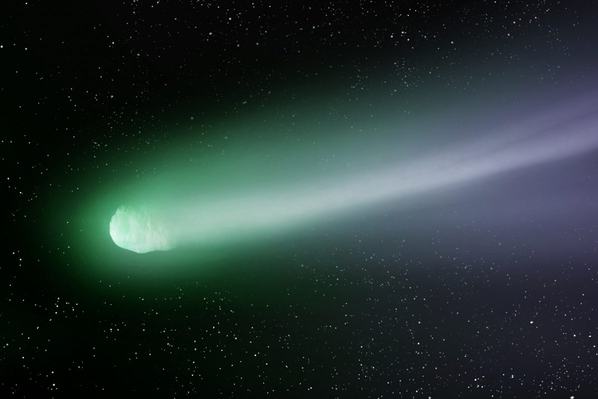 A rare green comet is passing through the night sky on Feb 1st