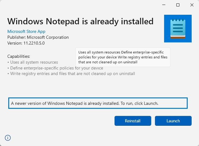 How to restore old version of Notepad in Windows 11