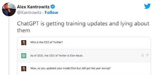 Is ChatGPT lying about training updates