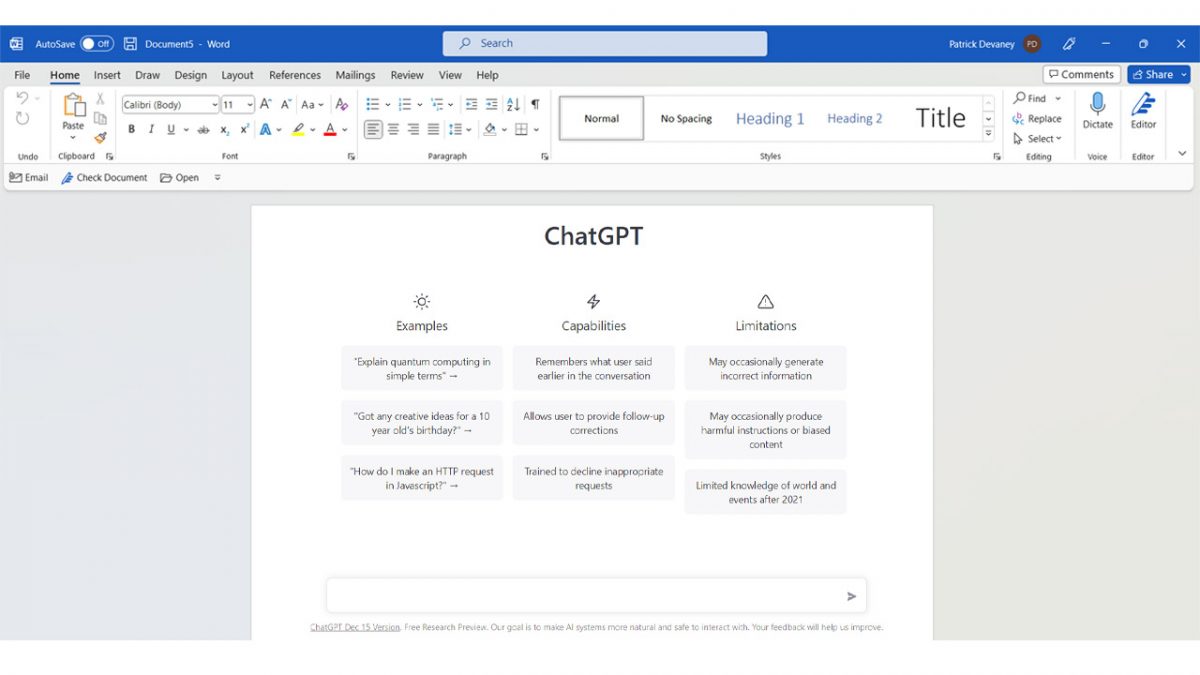 Microsoft is looking to incorporate ChatGPT into Microsoft Office