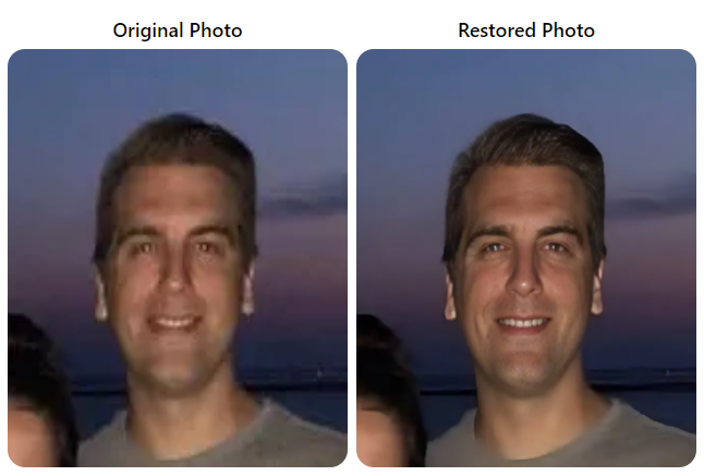 Restore old photographs for free with RestorePhoto.io