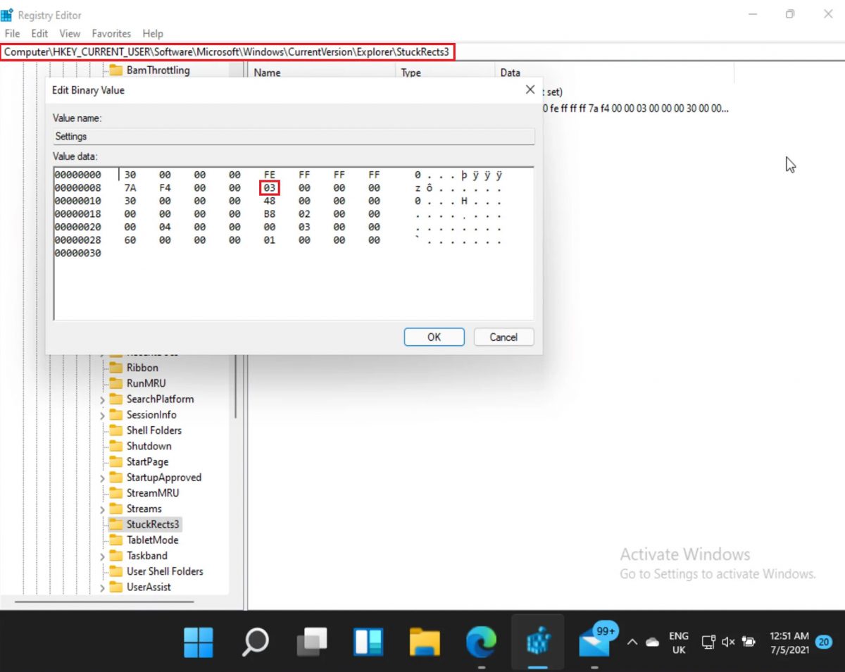 Windows 11 | Moving The Taskbar | Editing The Registry