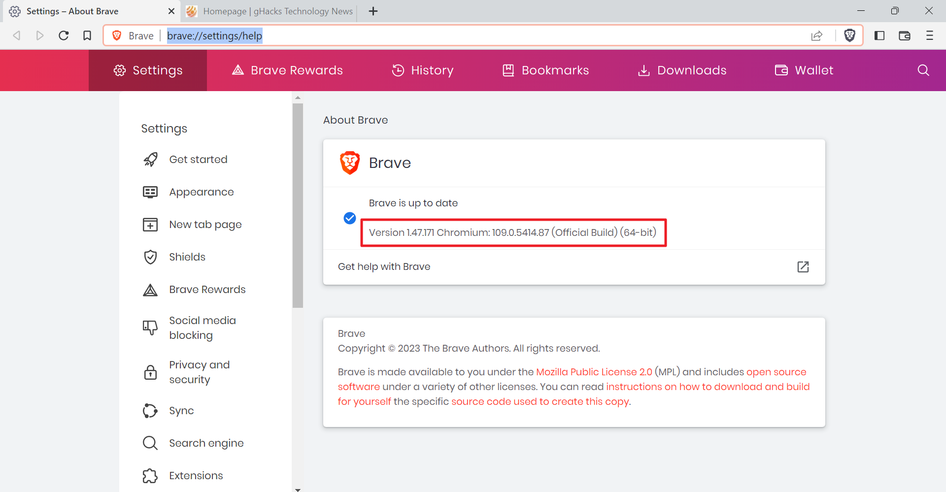 Brave Browser 1.47: Windows group policy templates, clean link improvements, more