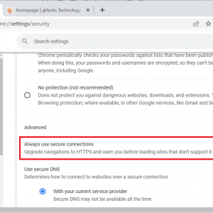 google chrome always use secure connection