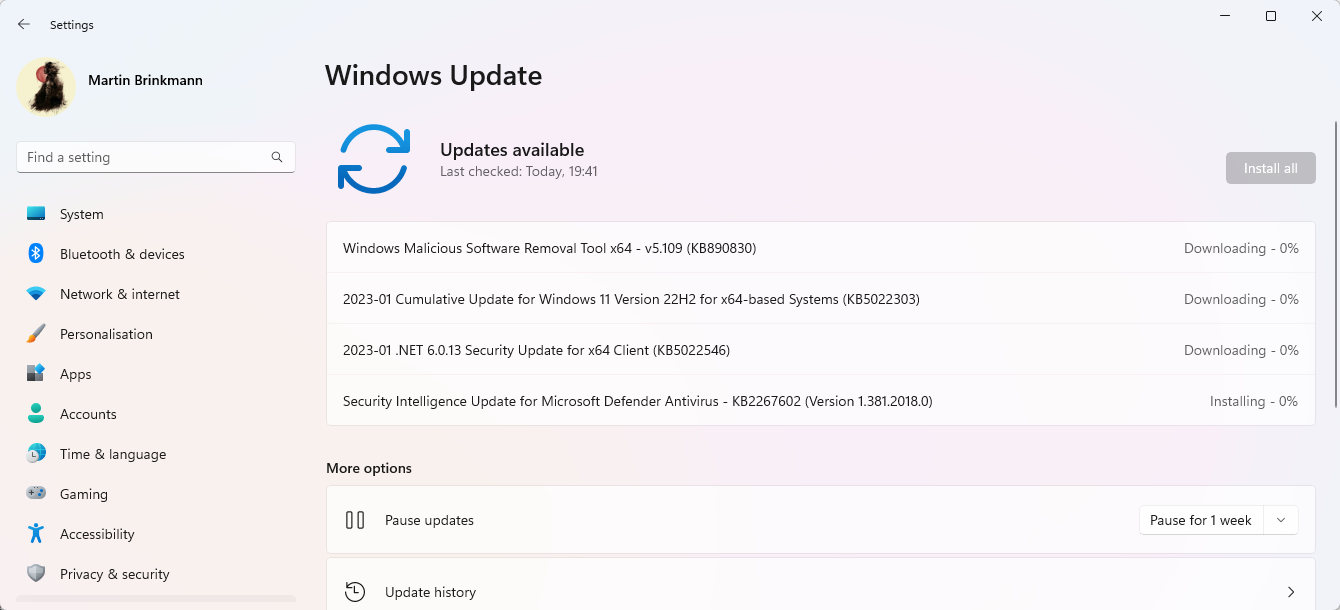 windows updates january 2023
