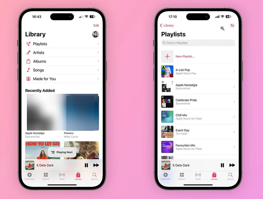Apple Music app iOS 16.4 beta playing next