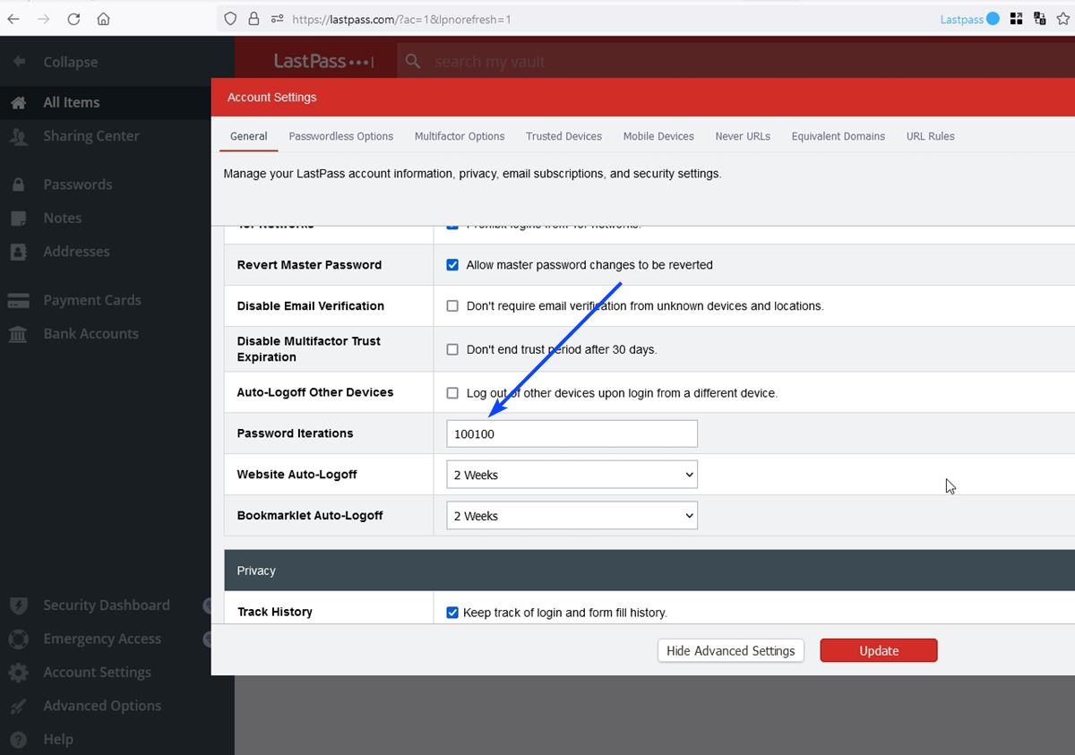 LastPass Password Manager: increase this setting to improve security significantly