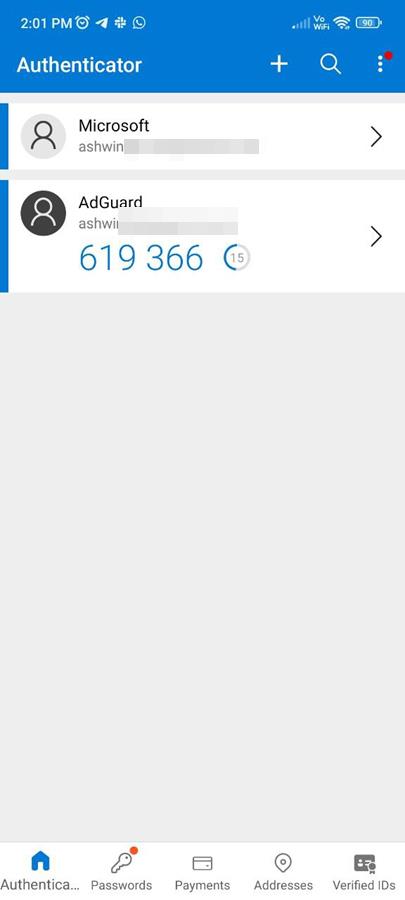 Microsoft Authenticator app for Android