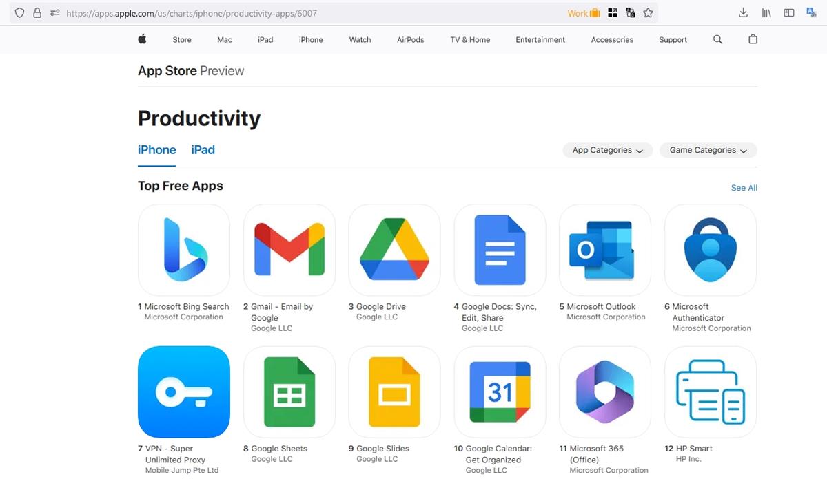 Microsoft Bing Search is the most downloaded productivity on the iOS app store