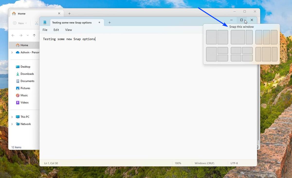 Microsoft is testing some new Snap layout options in Windows 11