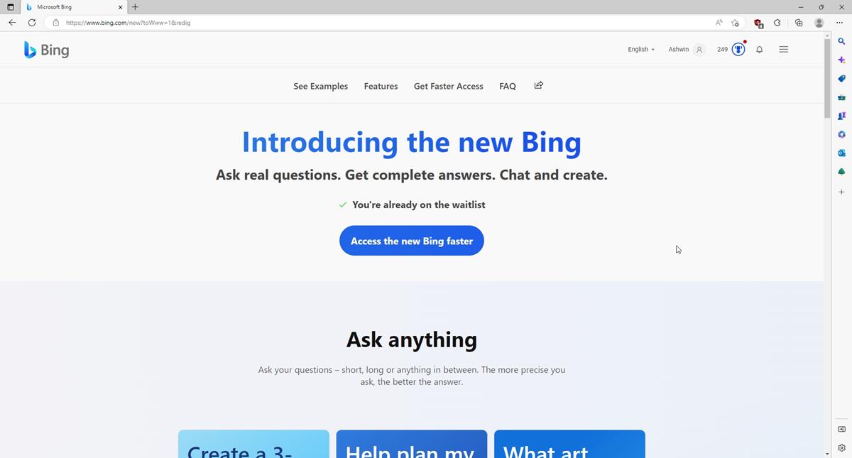Microsoft new Bing with ChatGPT join waitlist