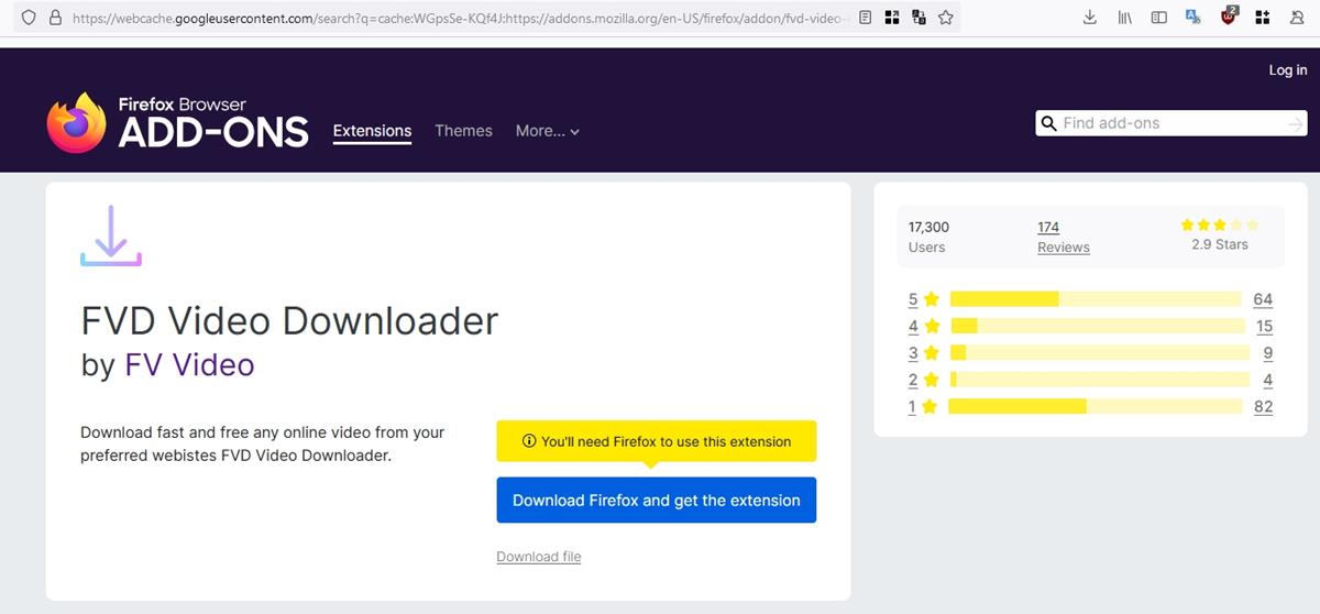 Mozilla removes FVD Video Downloader extension from its add-ons store