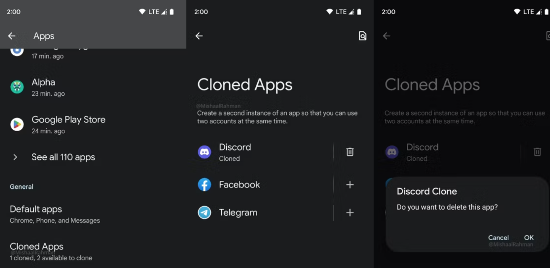 android 14 cloned apps