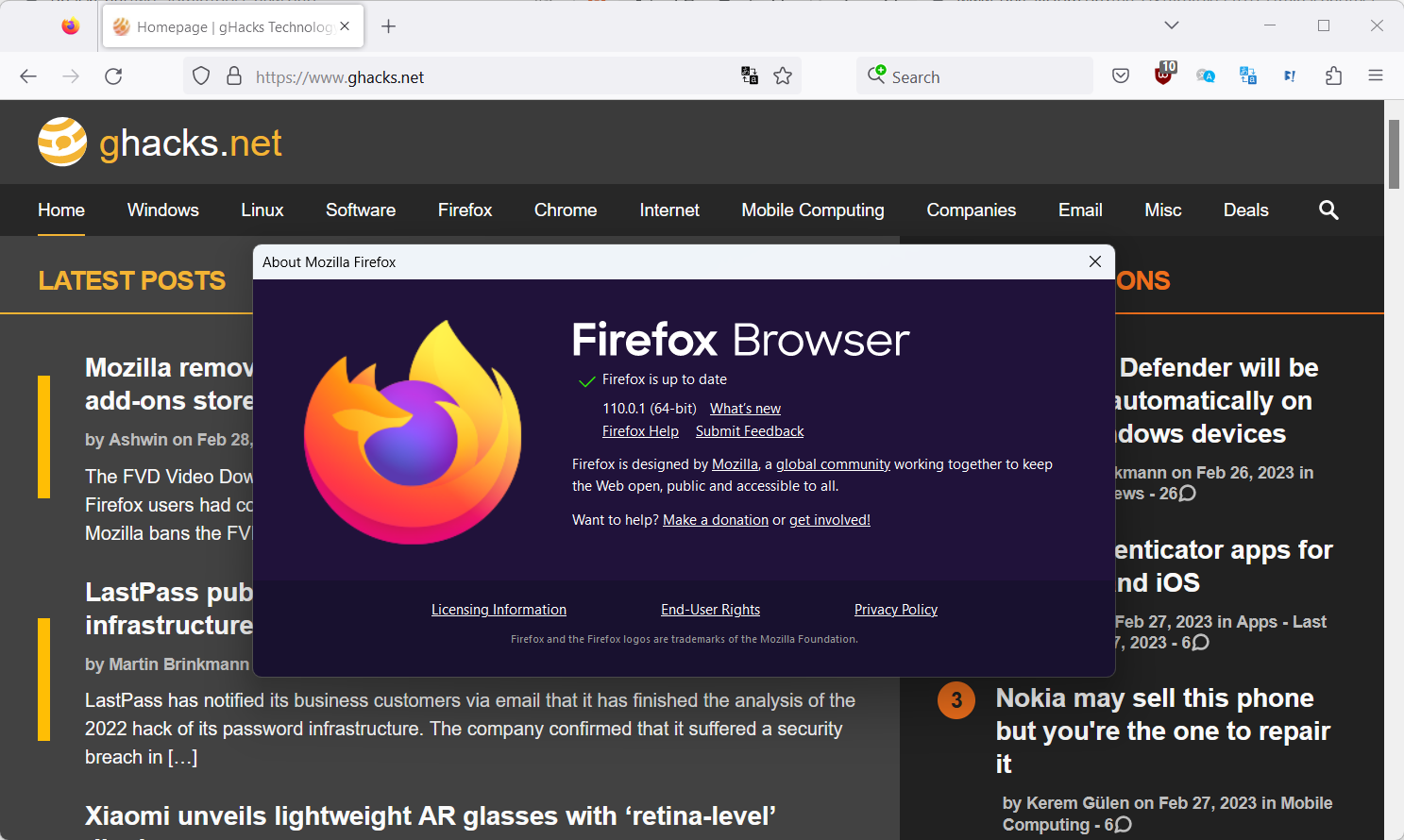 firefox 110.0.1