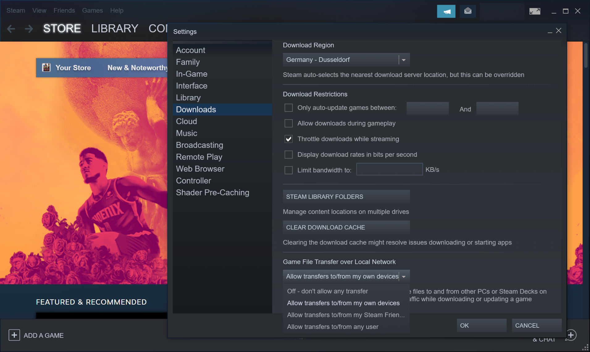 Steam Beta: Local Network Game Transfers feature added