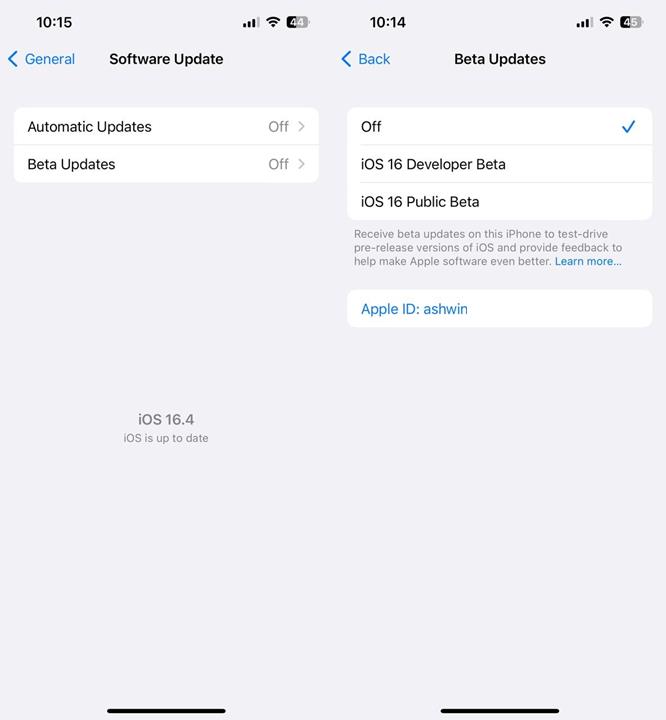 Apple iOS 16.4 Beta opt-in