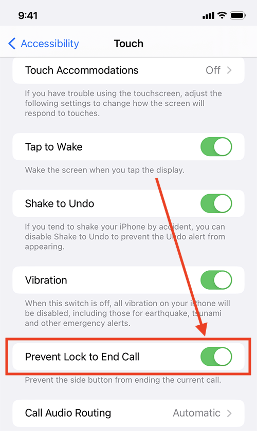 Disable ‘Lock to End Call’