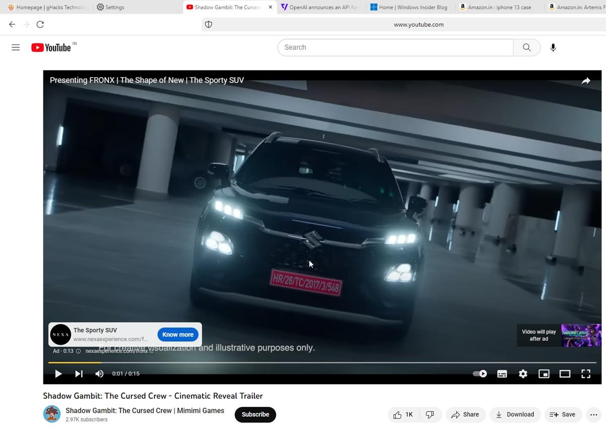 DuckDuckGo browser for windows youtube ads