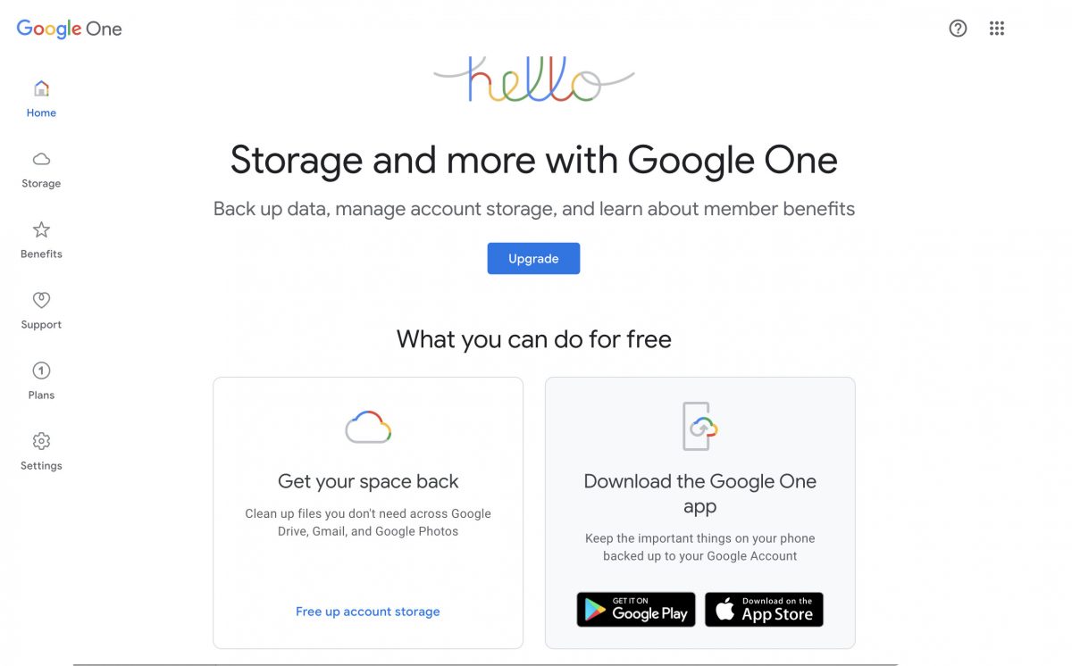 Manage Google One account for free