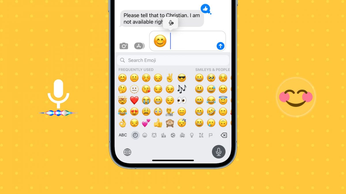 Usa Siri per dettare emoji