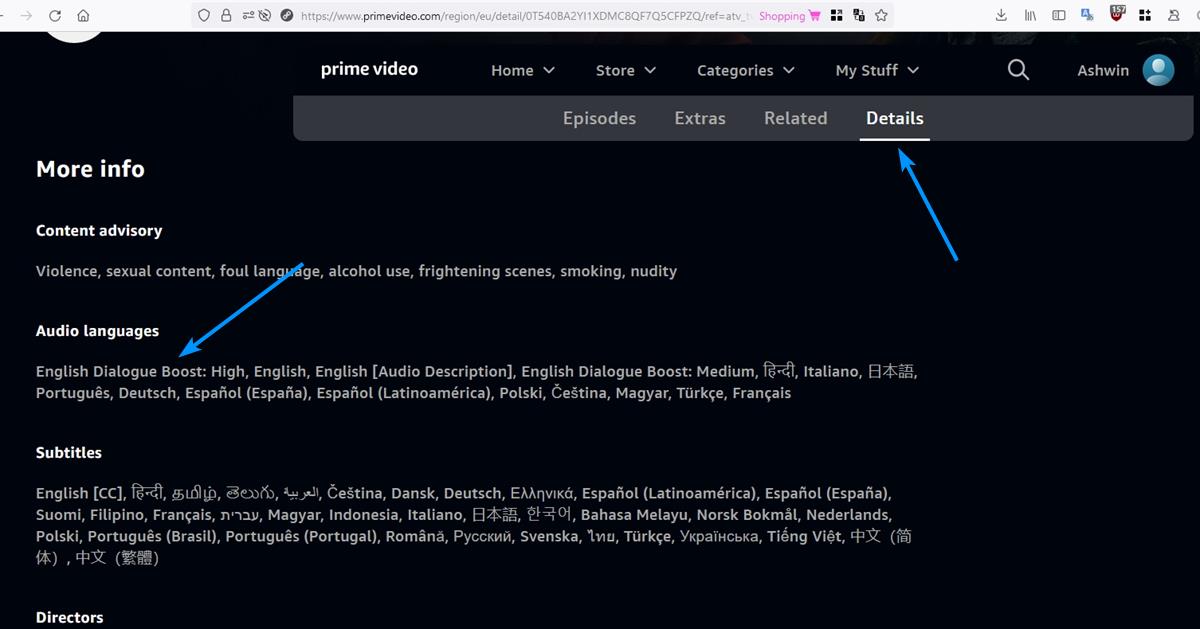 How to check whether an Amazon Prime Video supports Dialogue Boost