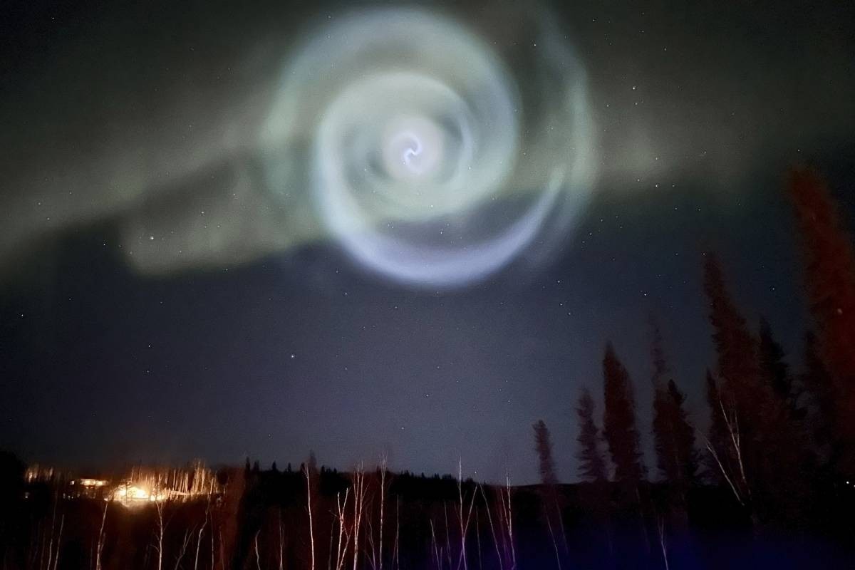SpaceX rocket spiral